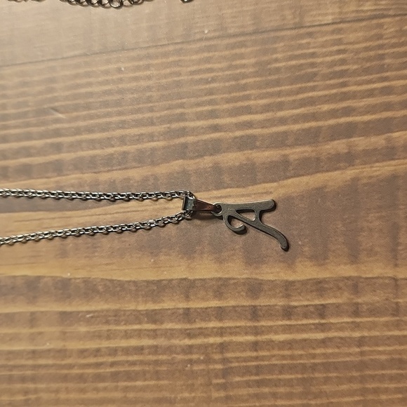 Silver Initial 'A' Necklace - Picture 2 of 3